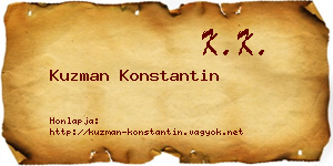 Kuzman Konstantin névjegykártya